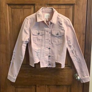 Distressed denim jacket